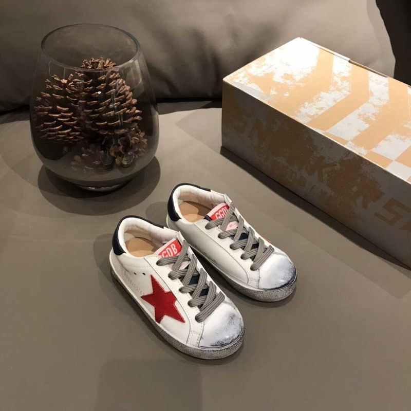 GGDB Kids Super-Star White&Red Sneakers