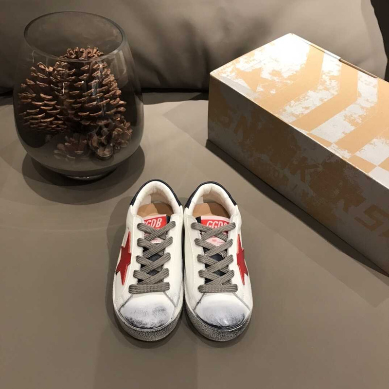 GGDB Kids Super-Star White&Red Sneakers