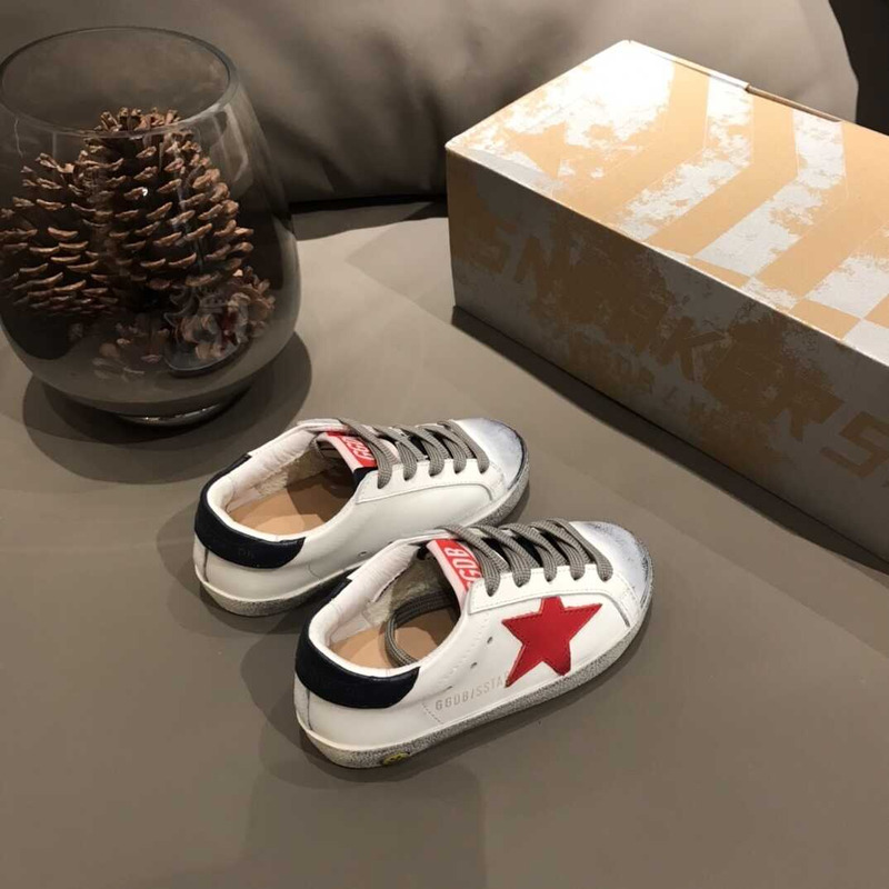 GGDB Kids Super-Star White&Red Sneakers