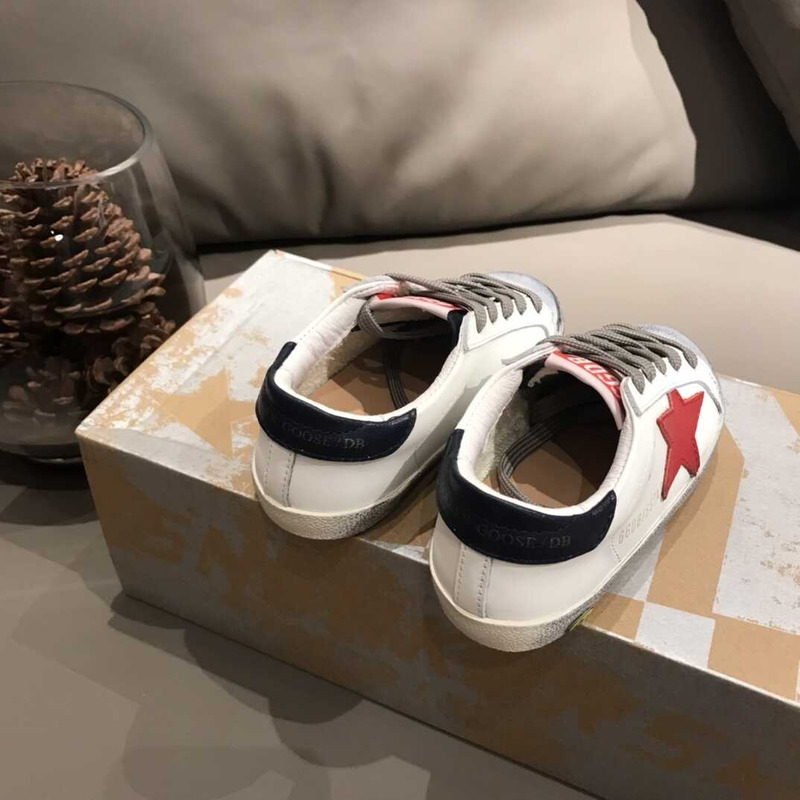 GGDB Kids Super-Star White&Red Sneakers