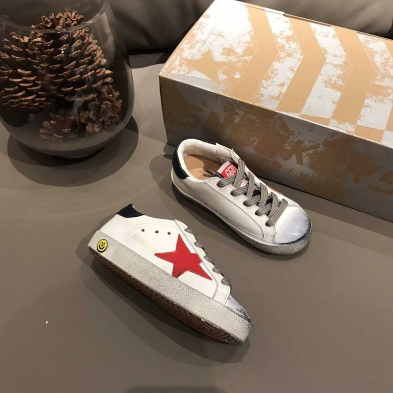 GGDB Kids Super-Star White&Red Sneakers