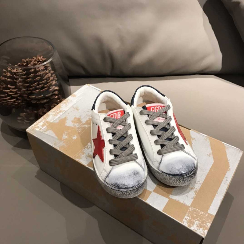 GGDB Kids Super-Star White&Red Sneakers