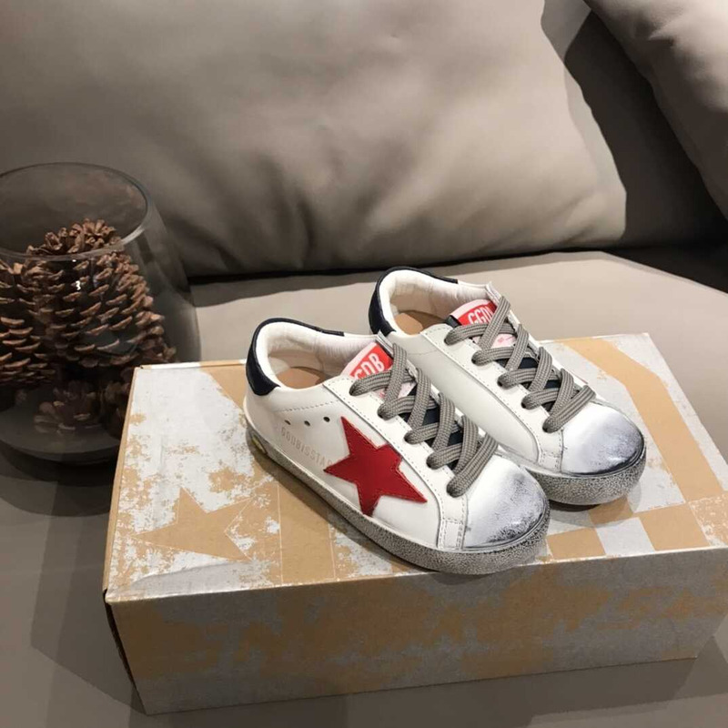 GGDB Kids Super-Star White&Red Sneakers