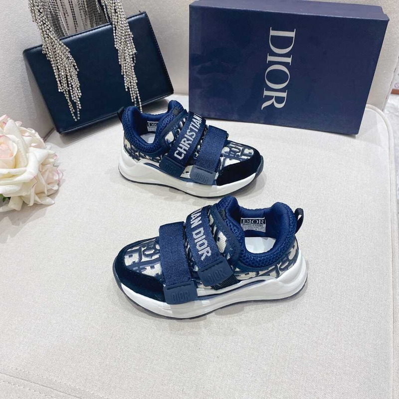 D*or kids oblique d-wander navy blue shoes