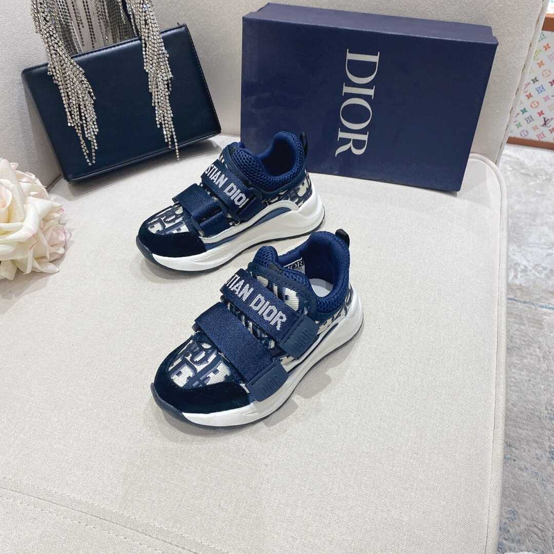 D*or kids oblique d-wander navy blue shoes