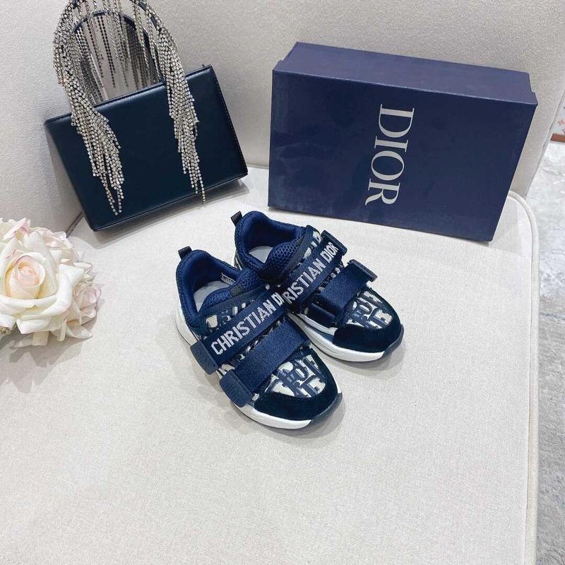 D*or kids oblique d-wander navy blue shoes