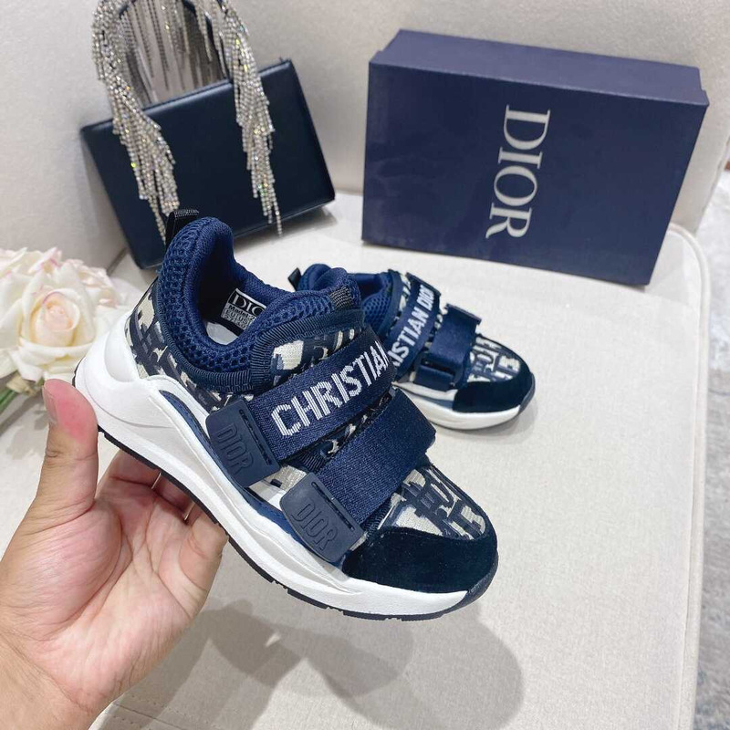 D*or kids oblique d-wander navy blue shoes