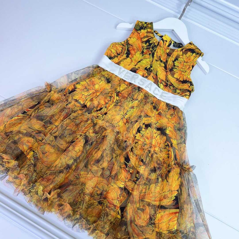 Versace Kids Baroque Flag Dress