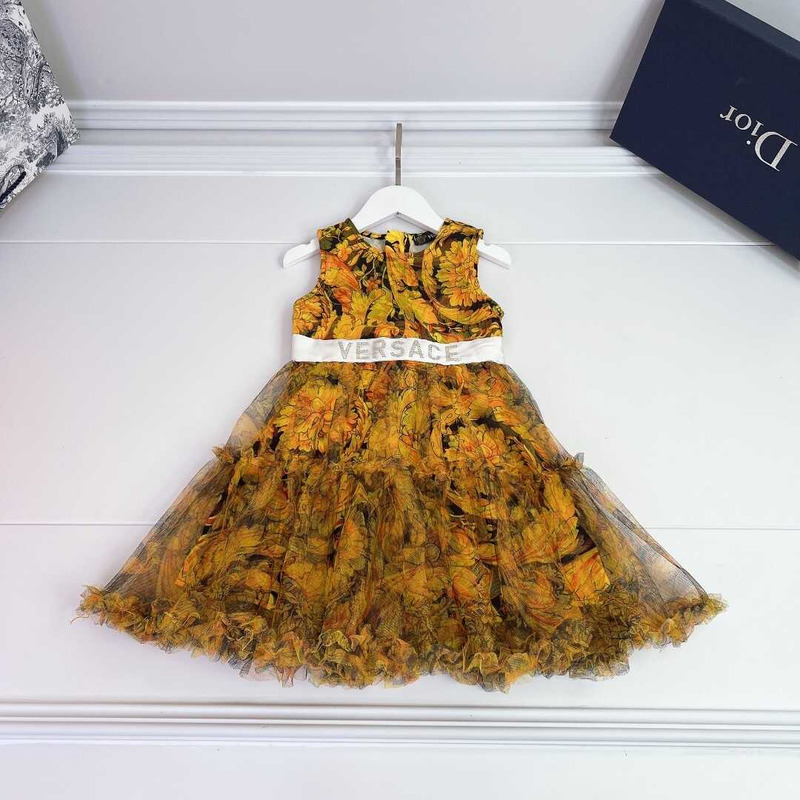 Versace Kids Baroque Flag Dress