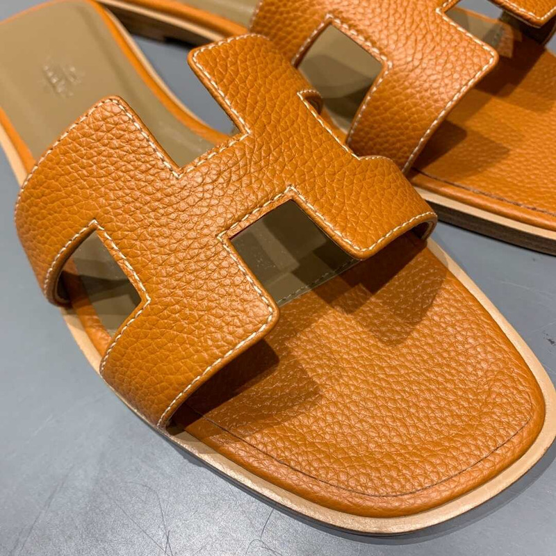 H**mes h sandals calfskin leather slippers