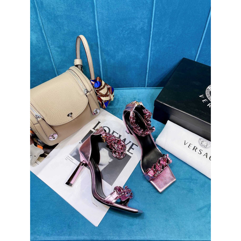 Versace Medusa Suded Sandals Purple