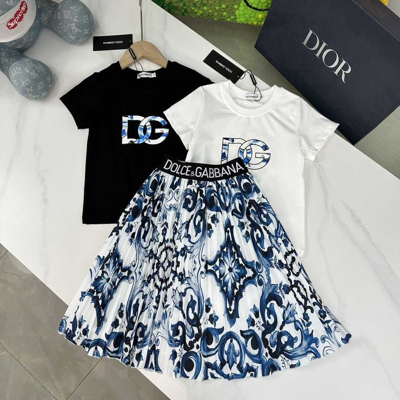 Dolce & Gabbana Kids Majolica Print T-Shirt Dress Black