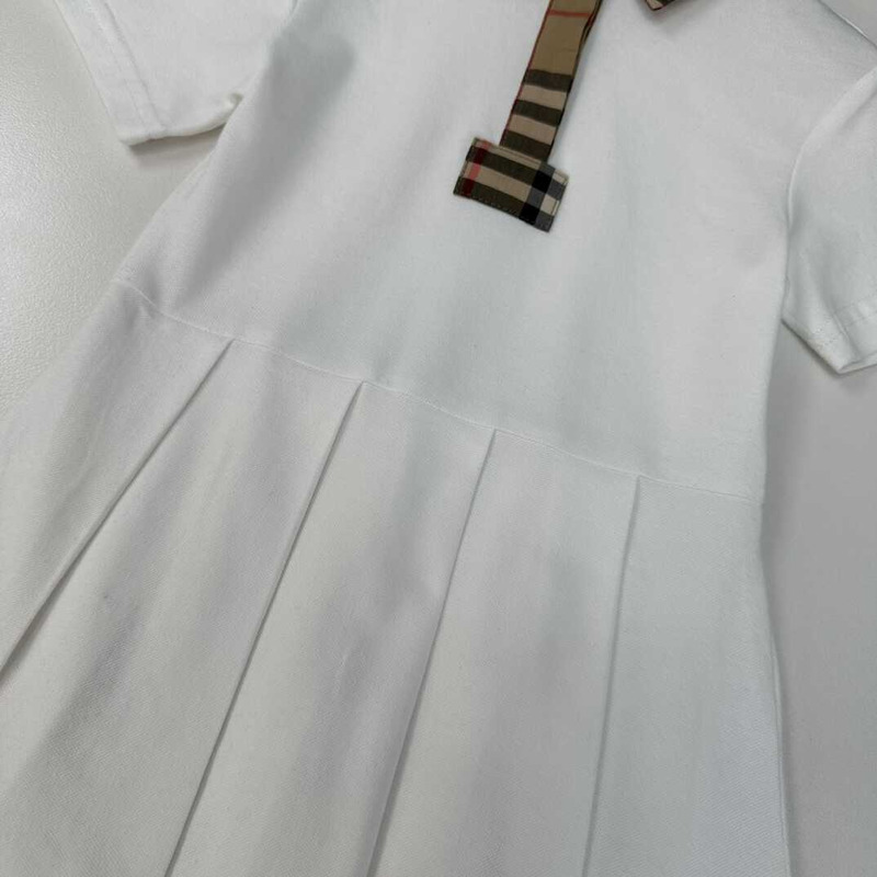 B**rry kids vintage check-trimmed cotton-piqué polo dress white