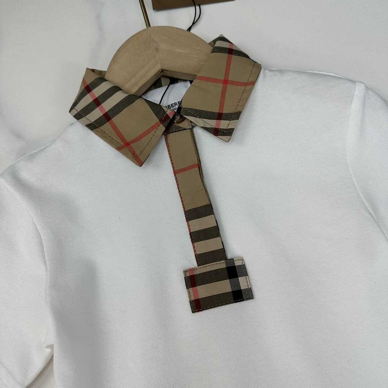 B**rry kids vintage check-trimmed cotton-piqué polo dress white