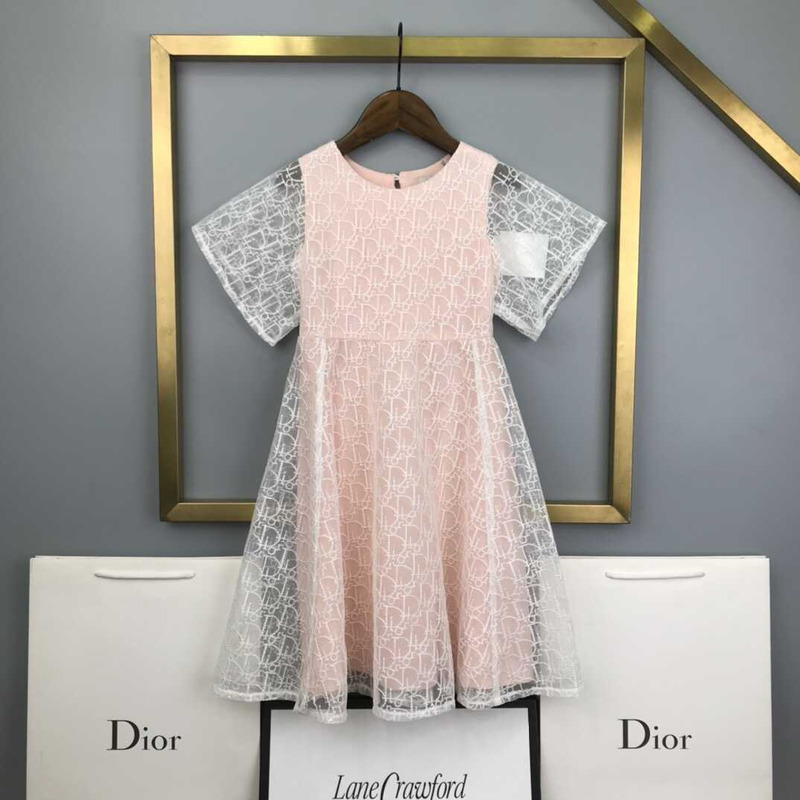 D*or kids embellished silk tulle dress in pink