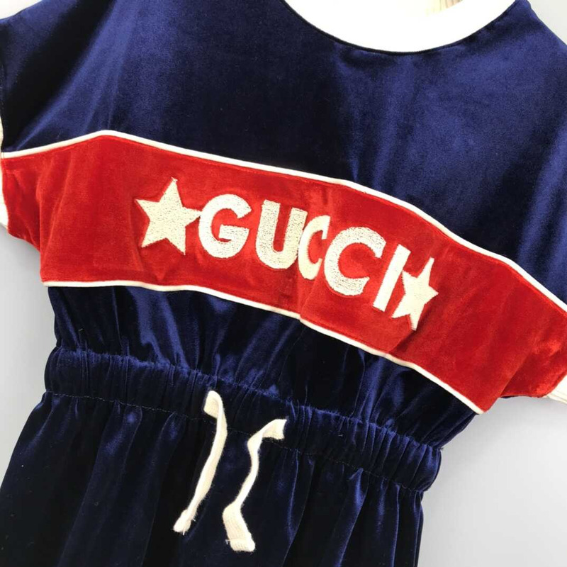 G*u*i kids star embroidered drawstring dress