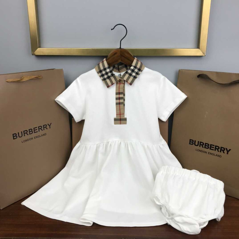 B**rry kids\'' sigrid check trim piqué polo dress white