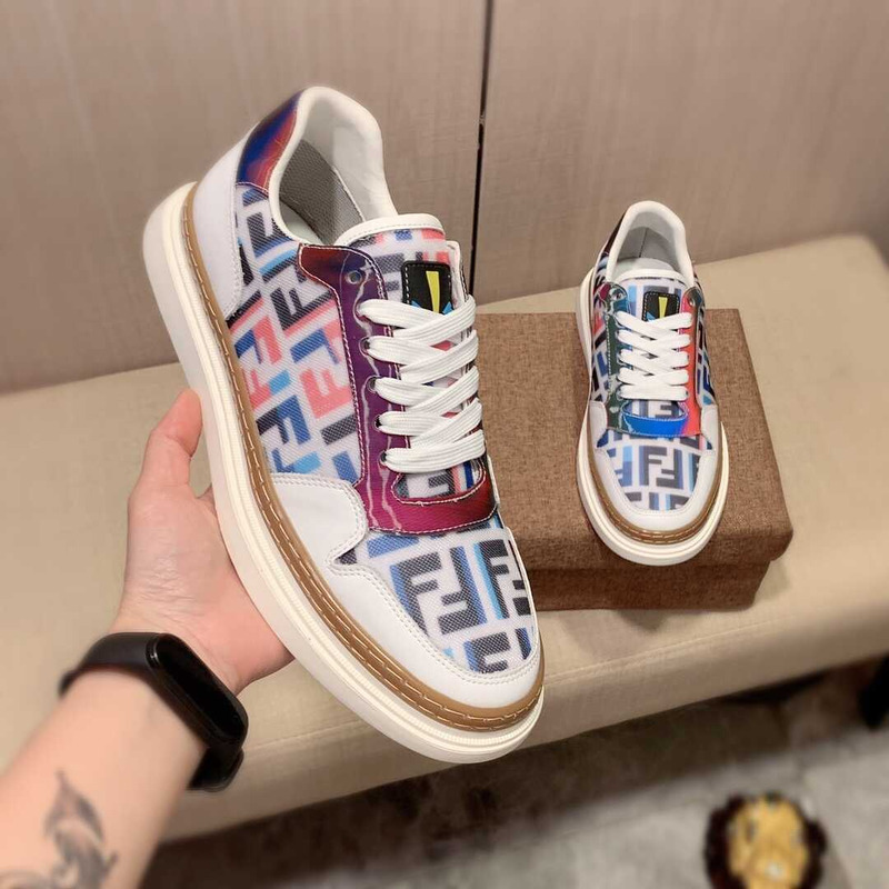 F**di logo multicolor letter sneakers white