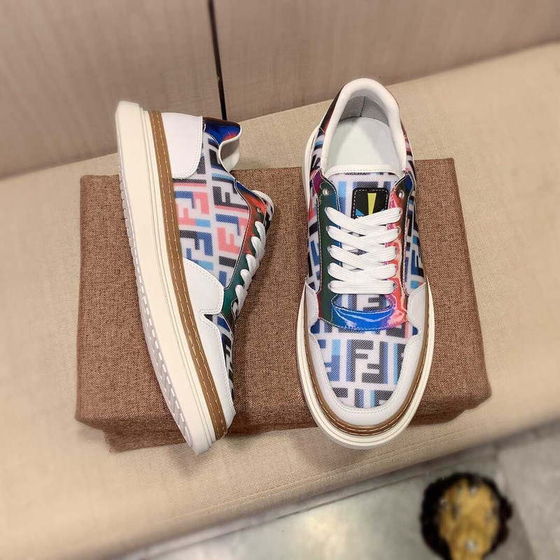 F**di logo multicolor letter sneakers white