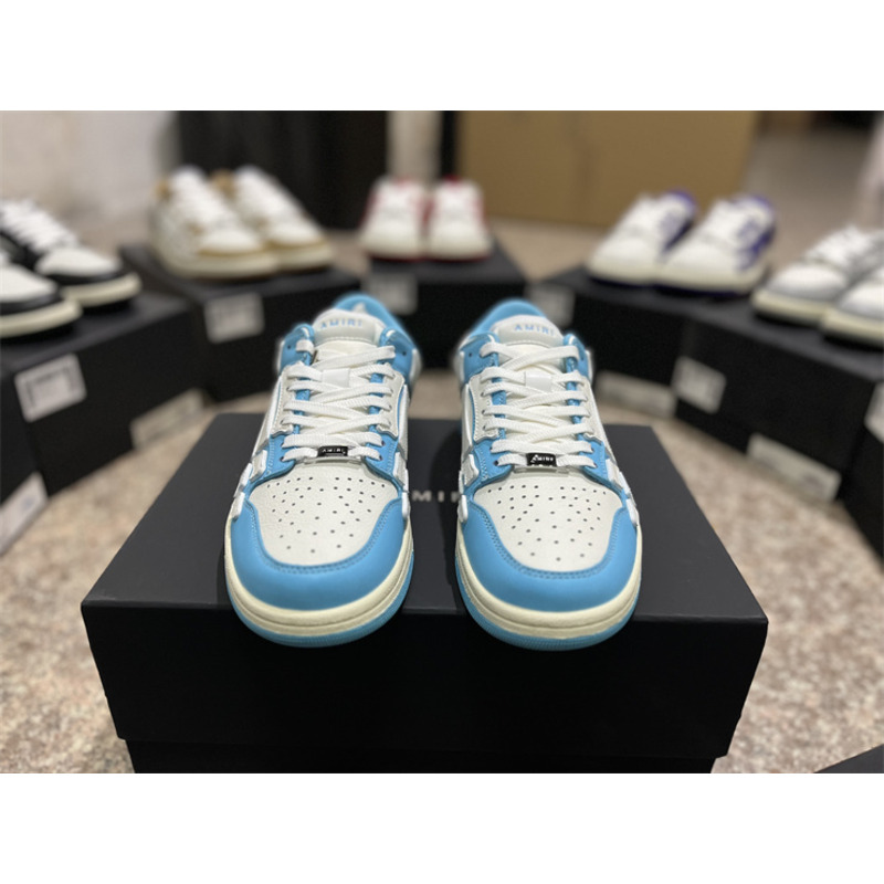 AMIRI Skel Top Low Sneakers White&Sky Blue