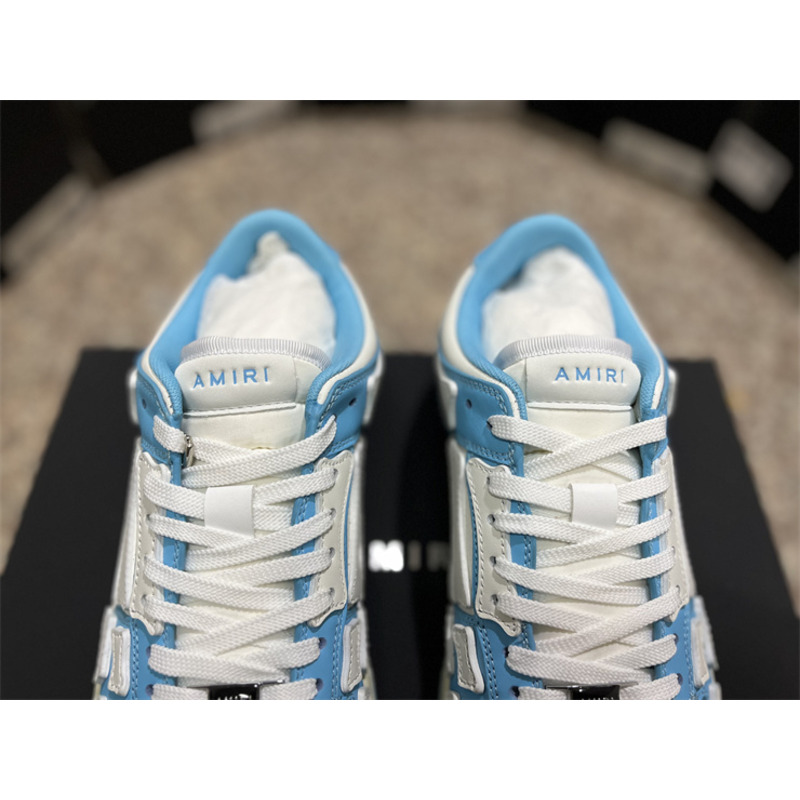 AMIRI Skel Top Low Sneakers White&Sky Blue