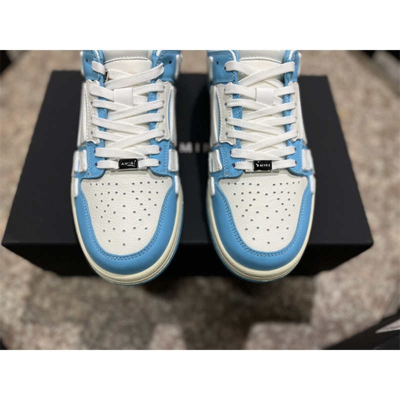 AMIRI Skel Top Low Sneakers White&Sky Blue