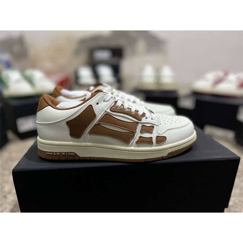 AMIRI Skel Top Low Sneakers White&Brown