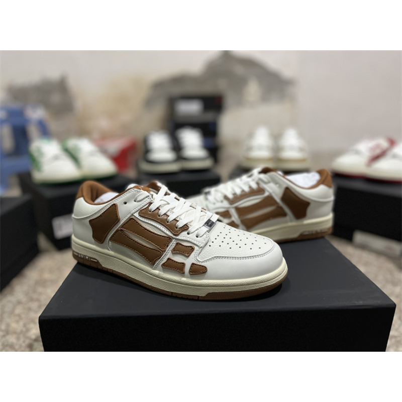 AMIRI Skel Top Low Sneakers White&Brown