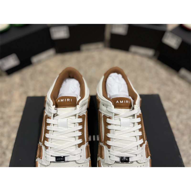 AMIRI Skel Top Low Sneakers White&Brown