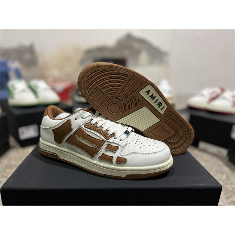 AMIRI Skel Top Low Sneakers White&Brown