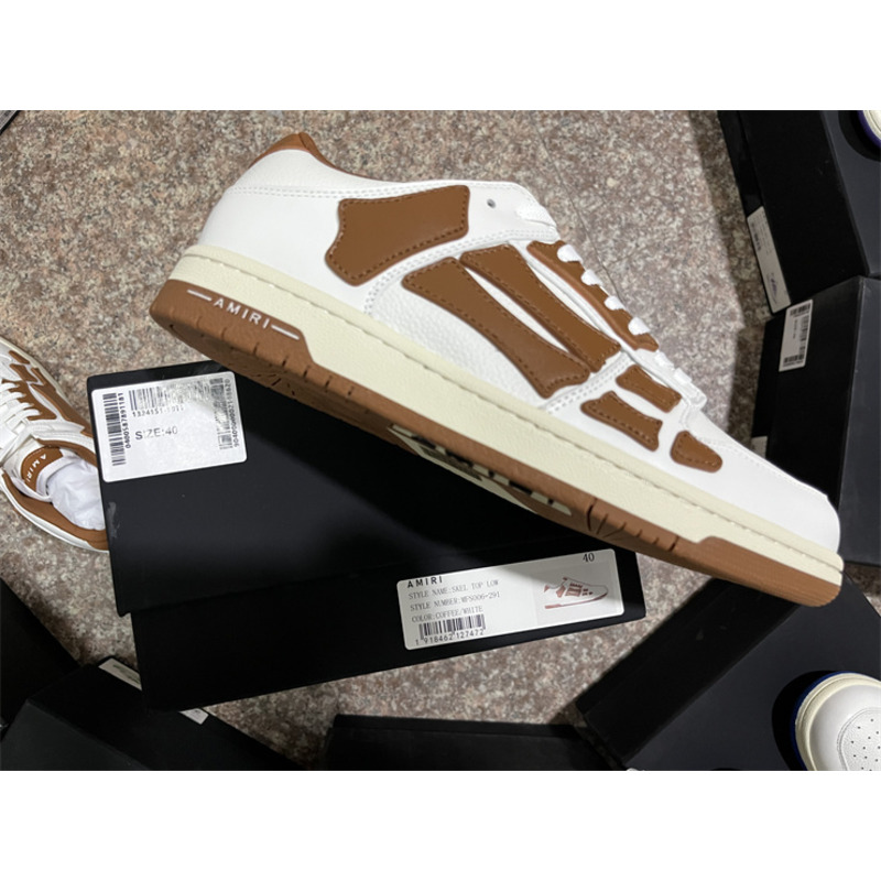 AMIRI Skel Top Low Sneakers White&Brown