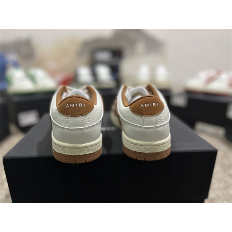 AMIRI Skel Top Low Sneakers White&Brown