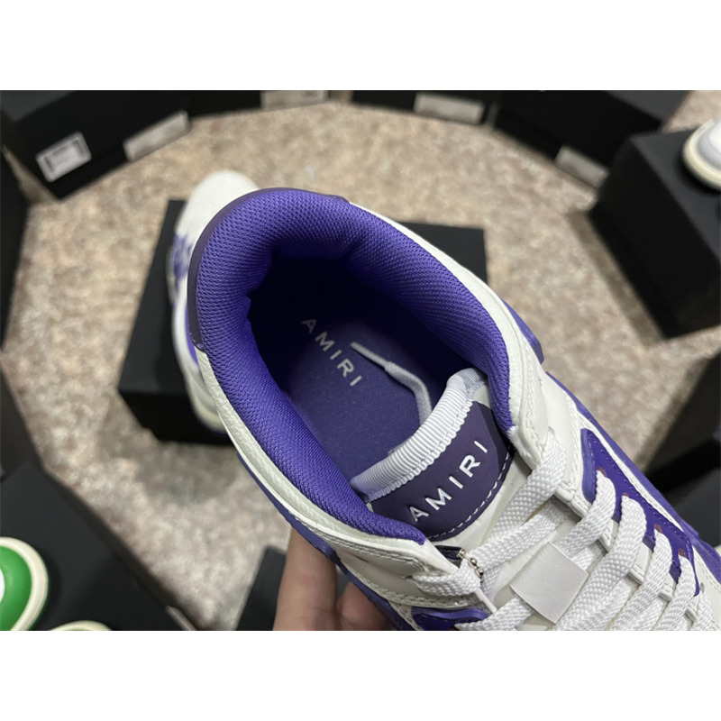 AMIRI Skel Leather Low-Top Sneakers White&Purple