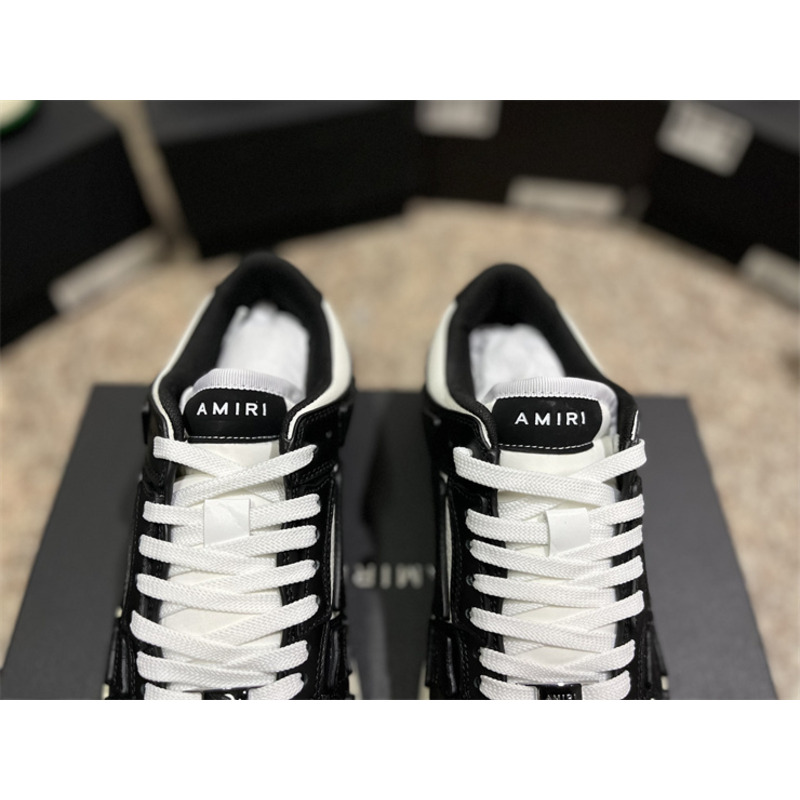 AMIRI Skel Leather Low-Top Sneakers Black