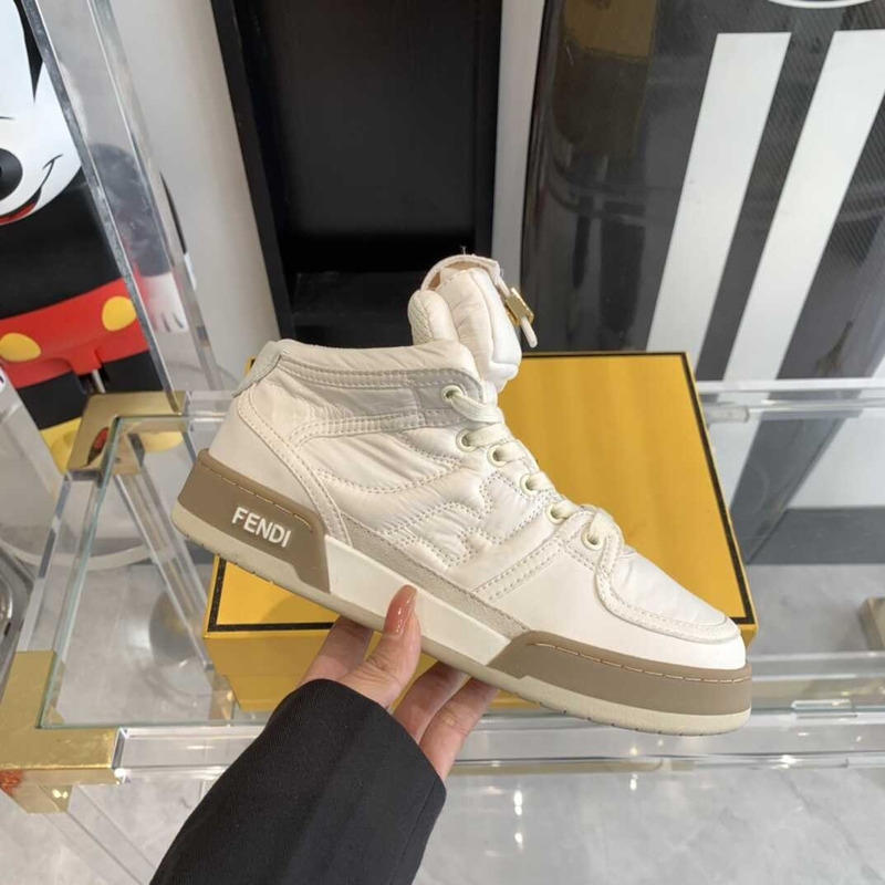 F**di match high-tops sneakers in beige