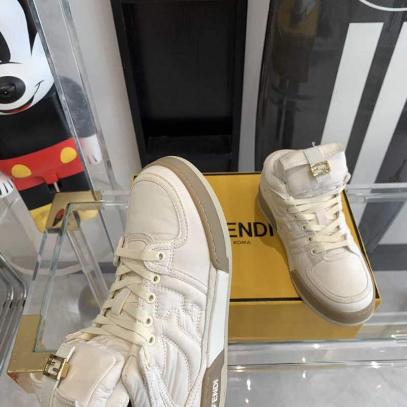 F**di match high-tops sneakers in beige