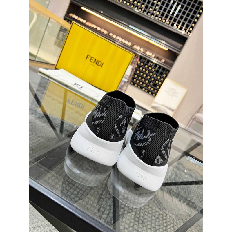 Low-Top FF Sock Sneakers Black&Grey