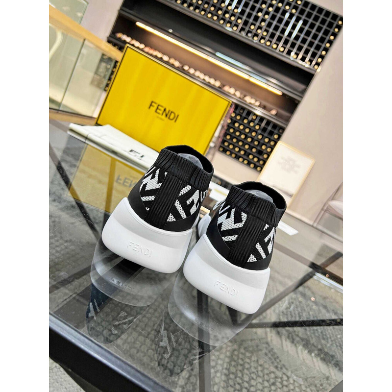 Low-Top FF Sock Sneakers Black&White