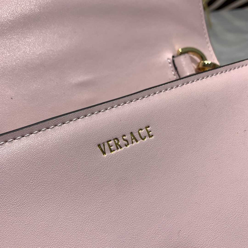 Versace Greca Goddess Leather Wallet On Chain Pink