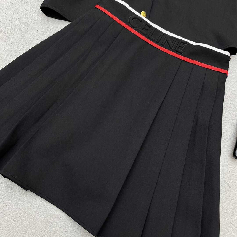 Ce**e cotton bowling shirt and skirt black