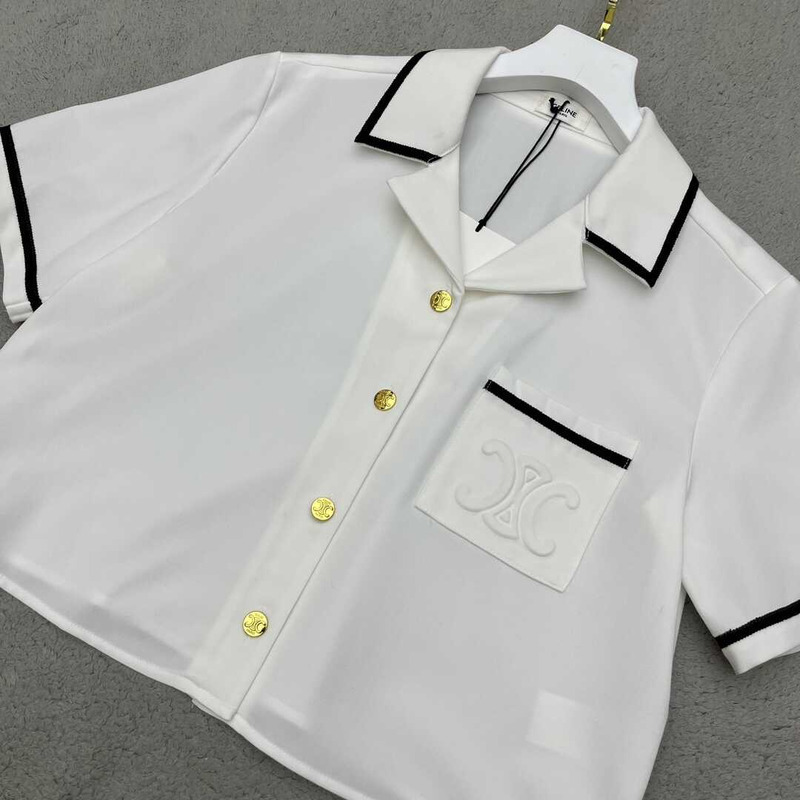 Ce**e cotton bowling shirt and skirt white