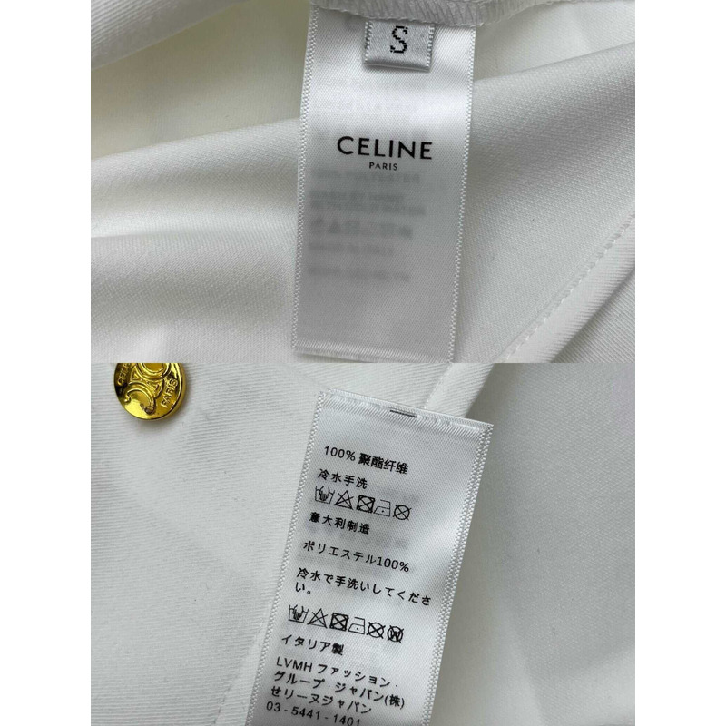 Ce**e cotton bowling shirt and skirt white