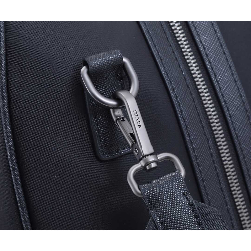 Pra*a re-nylon and saffiano leather duffle bag