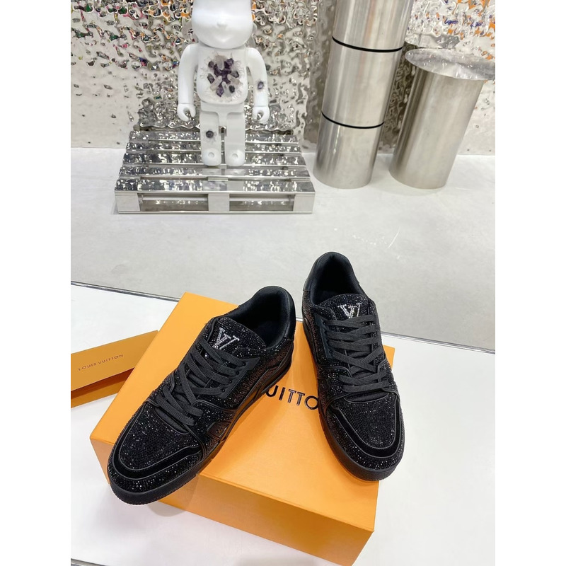 l**is V*t*n black crystals trainer sneaker