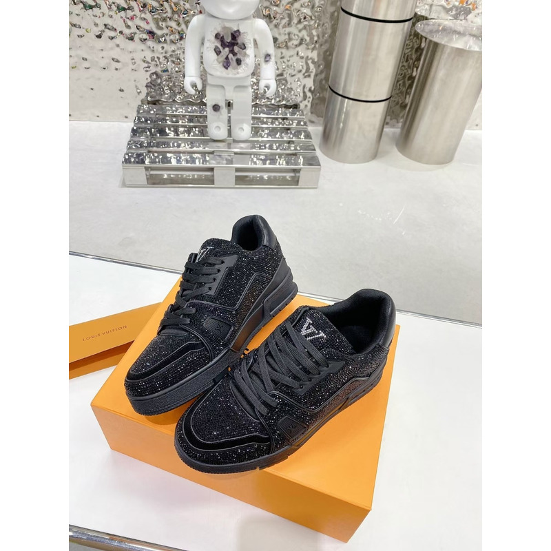 l**is V*t*n black crystals trainer sneaker