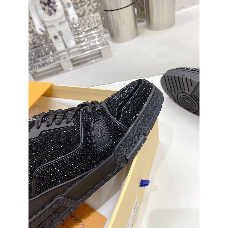 l**is V*t*n black crystals trainer sneaker