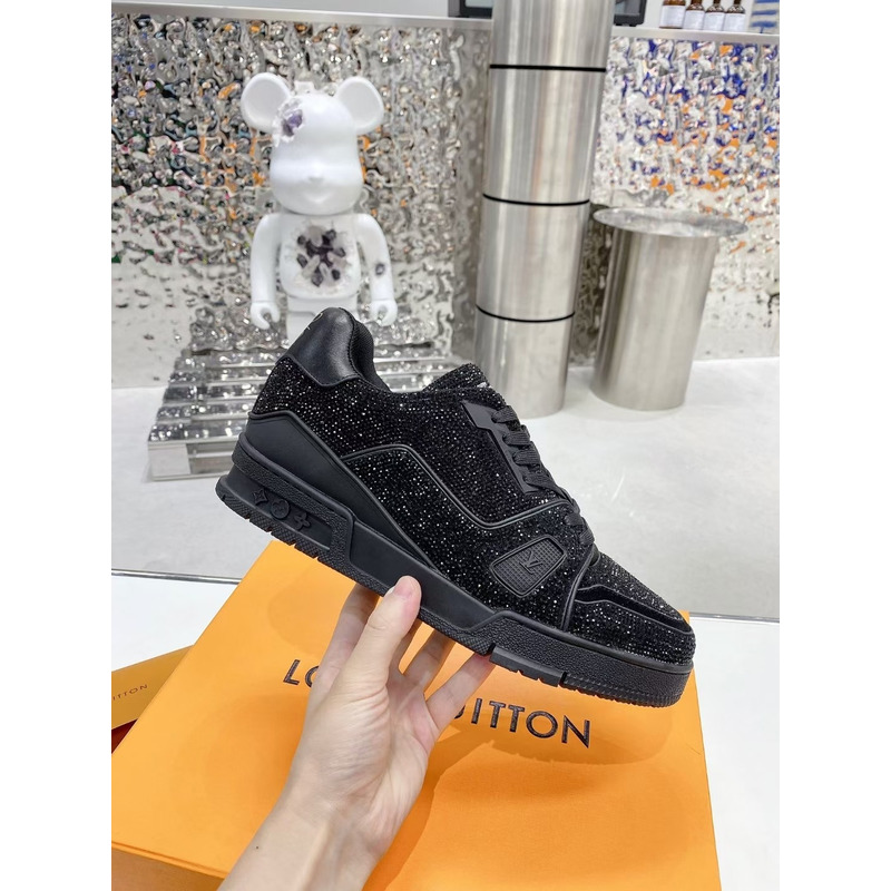 l**is V*t*n black crystals trainer sneaker