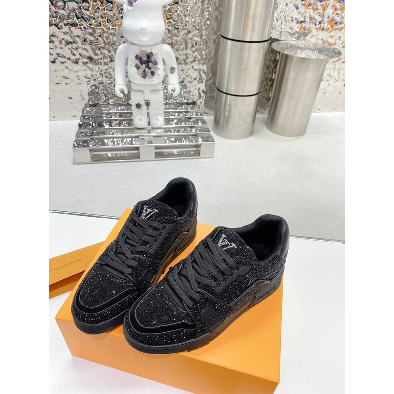 l**is V*t*n black crystals trainer sneaker