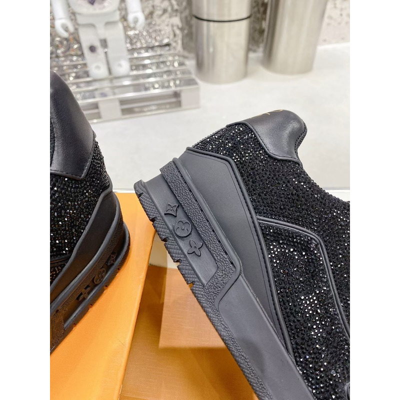 l**is V*t*n black crystals trainer sneaker