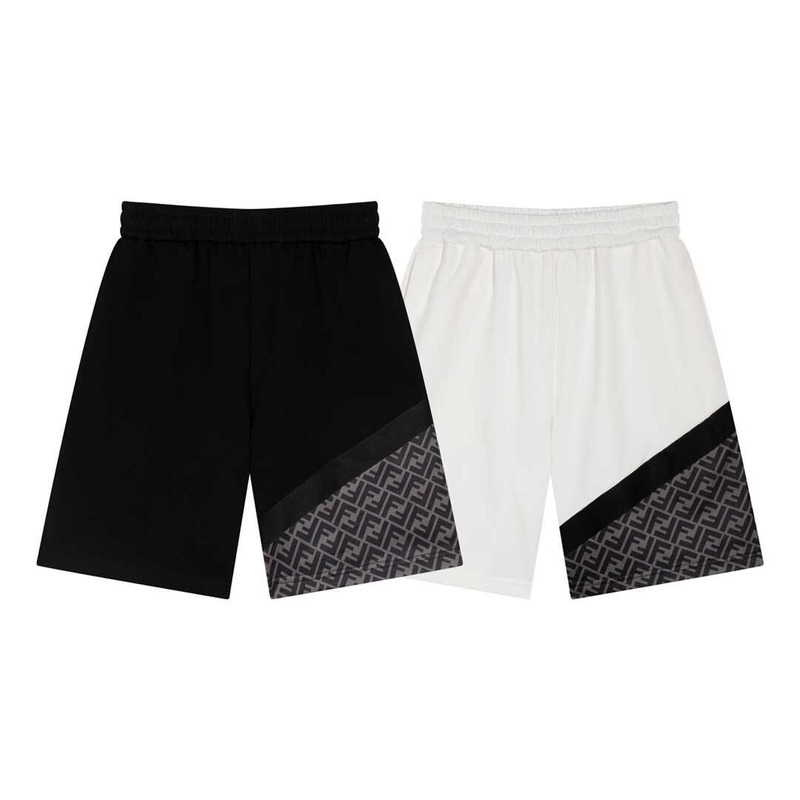 F**di bermuda shorts white plain fabric shorts black